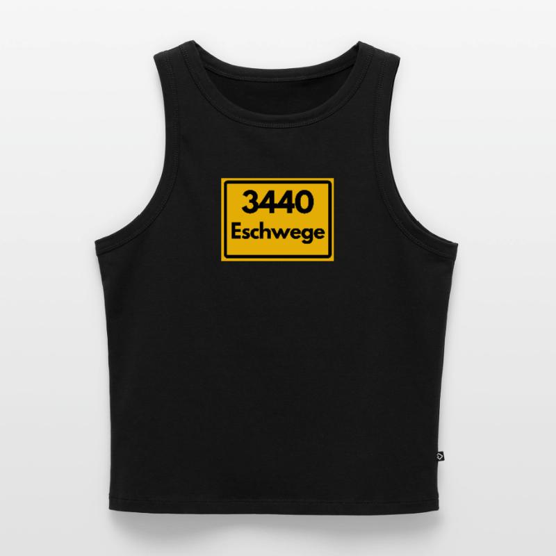 OLD POSTCODE ZIP CODE RETRO 3440 ESCHWEGE Women’s Cropped Organic Tank Top