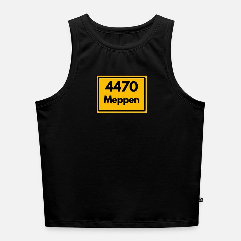 OLD POSTCODE POSTCODE RETRO 4470 MEPPEN - Women’s Cropped Organic Tank Top - black