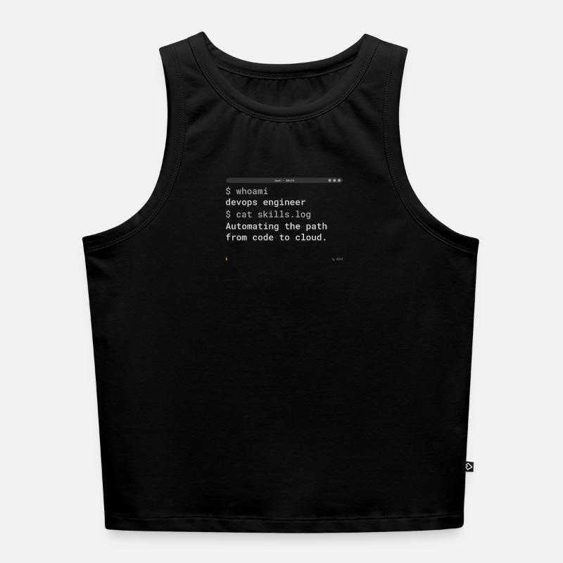 DevOps Engineer Terminal - IT Design - Women’s Cropped Organic Tank Top - black