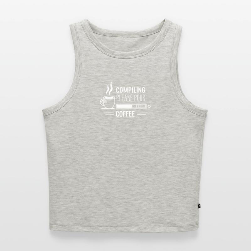 Programmers generate code from coffee Women’s Cropped Organic Tank Top