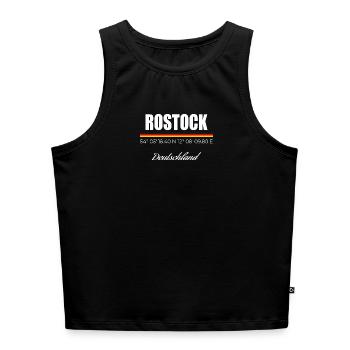Rostock - Cropped Frauen Organic Tank Top - Grau meliert - Vorne - Selfina (174cm)