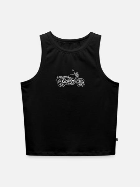 Moto Guzzi v7 III Mailand - Cropped Frauen Organic Tank Top - Schwarz