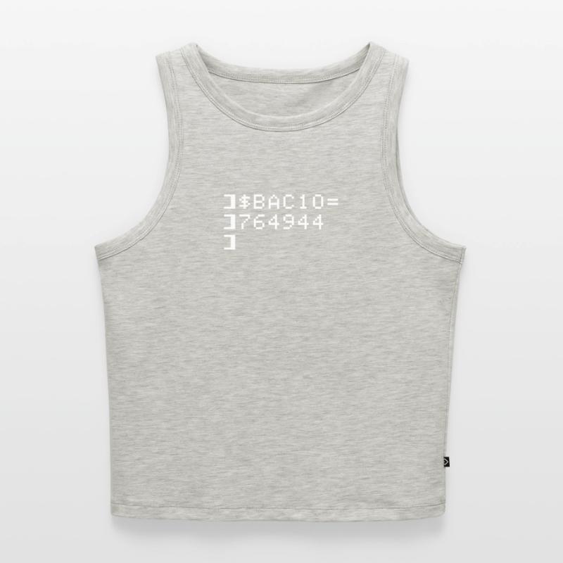 Bacio BAC10 8-Bit Esadecimal Code Nerd Pixel Art Women’s Cropped Organic Tank Top