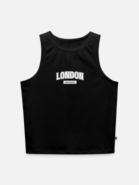 London Uk England - Cropped Frauen Organic Tank Top - Schwarz