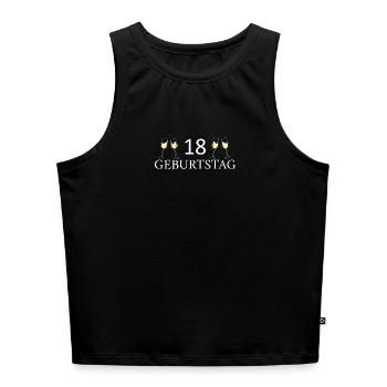 18. Geburtstag 18 Jahre volljährig Geburtstag 18 - Cropped Frauen Organic Tank Top - Schwarz - Vorne - Selfina (174cm)