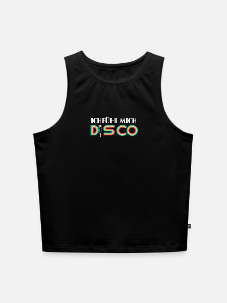 ICH FÜHL MICH DISCO - Cropped Frauen Organic Tank Top - Schwarz