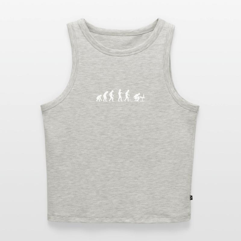 Evolution Programmierer Computerfreak Cropped Frauen Organic Tank Top