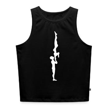 Gymnastik Turnen Akrobatik Geräteturnen Sport - Cropped Frauen Organic Tank Top - Schwarz - Vorne - Selfina (174cm)