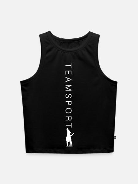 TEAMPORT mit Fuss Symbol - Cropped Frauen Organic Tank Top - Schwarz
