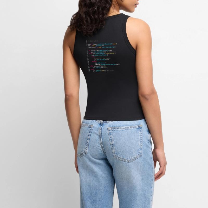 Sei mit Programmierern befreundet (in Python) Cropped Frauen Organic Tank Top