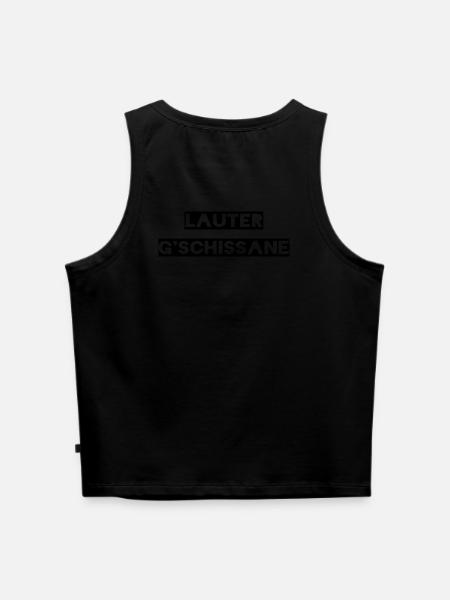 Lauter G'schissane - Cropped Frauen Organic Tank Top - Schwarz