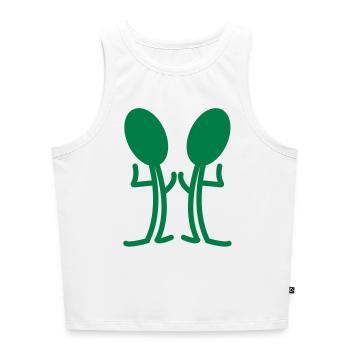 zwillinge - Cropped Frauen Organic Tank Top - Weiß - Vorne - Selfina (174cm)