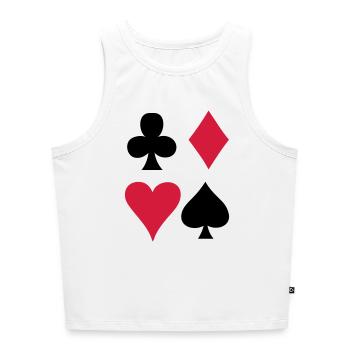 Spielkarten - Kartenspiel - Cropped Frauen Organic Tank Top - Weiß - Vorne - Selfina (174cm)