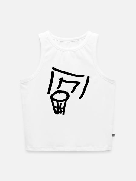 basketball korb - Cropped Frauen Organic Tank Top - Weiß