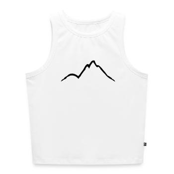 Conception de lignes de belles montagnes - Débardeur cropped femme bio - blanc - Devant - Selfina (174cm)