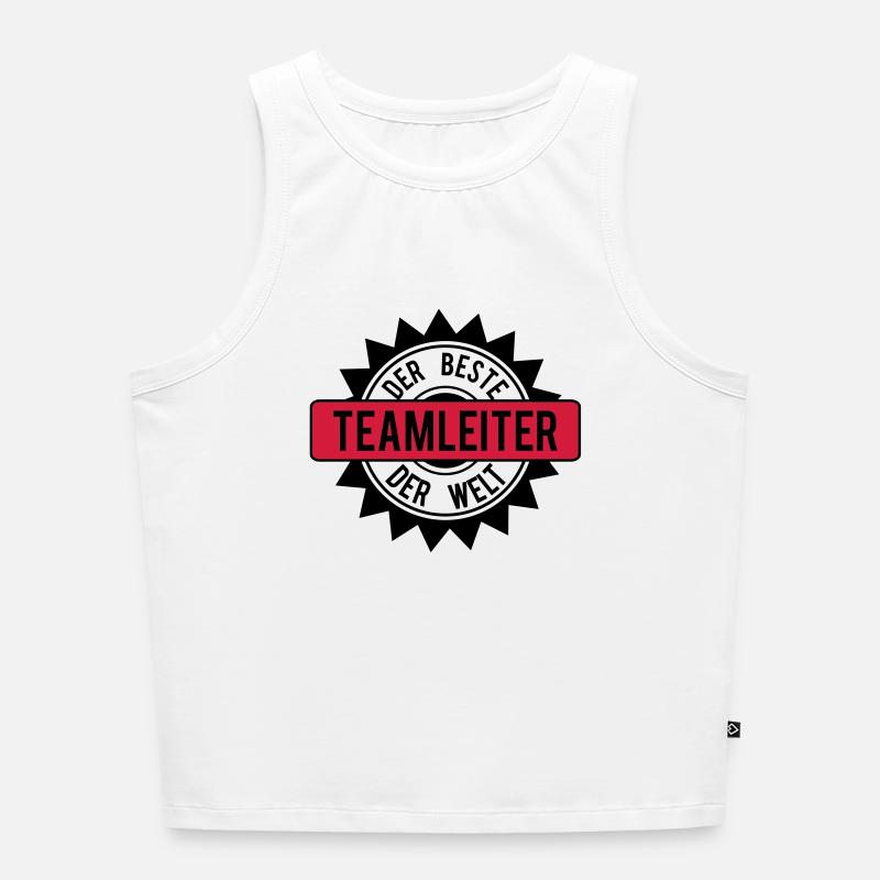 the best team leader 2c - Women’s Cropped Organic Tank Top - white