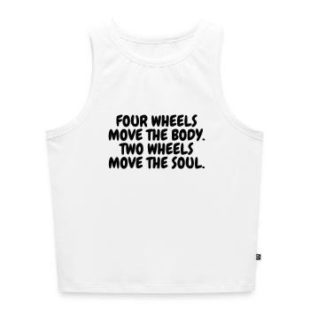 Biker Motorbike Motorrad Moto Motard Speed Sport - Débardeur cropped femme bio - blanc - Devant - Selfina (174cm)