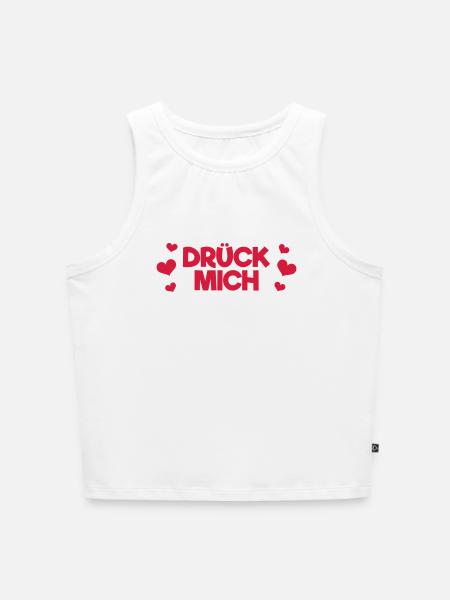 Drück mich - Cropped Frauen Organic Tank Top - Weiß