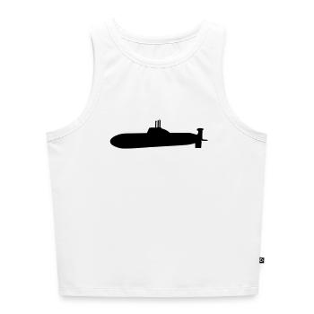 Submarine - Women’s Cropped Organic Tank Top - white - Front - Selfina (174cm)