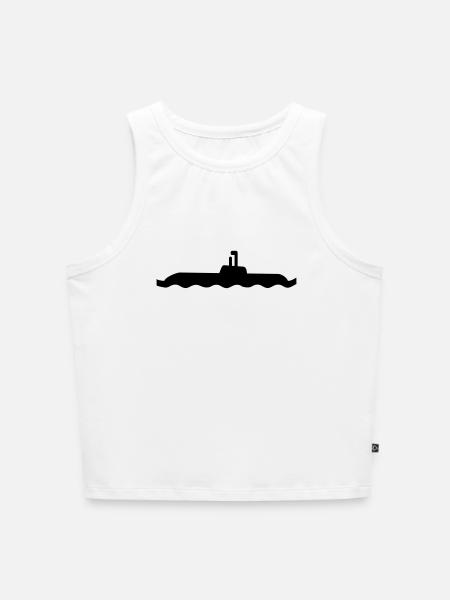 U-Boot - Cropped Frauen Organic Tank Top - Weiß