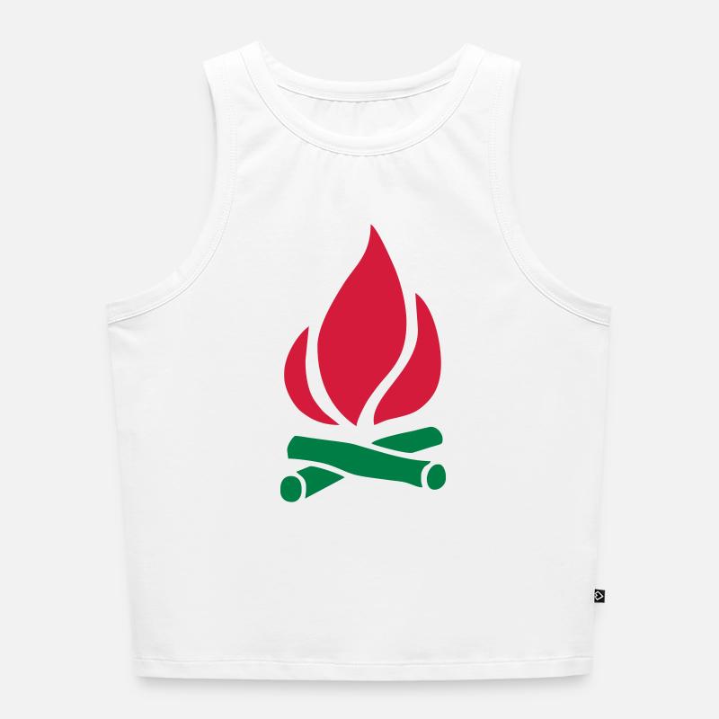 Campfire - Women’s Cropped Organic Tank Top - white