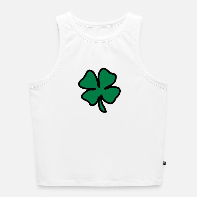 Irish Leaf two coloured - Women’s Cropped Organic Tank Top - white