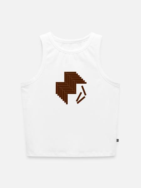 Parkett Fischgrät - Cropped Frauen Organic Tank Top - Weiß