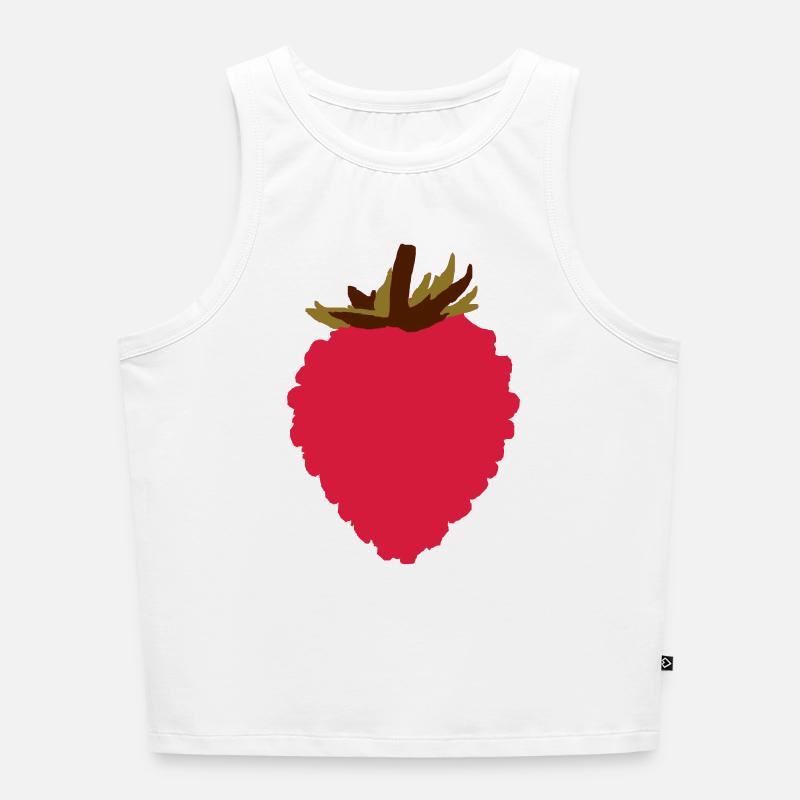 Wild Strawberry - Women’s Cropped Organic Tank Top - white