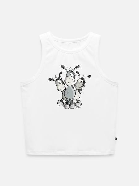 Das Esel Team - Cropped Frauen Organic Tank Top - Weiß