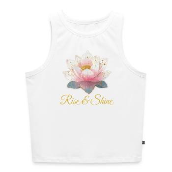 Rise & Shine - Cropped Frauen Organic Tank Top - Weiß - Vorne - Selfina (174cm)