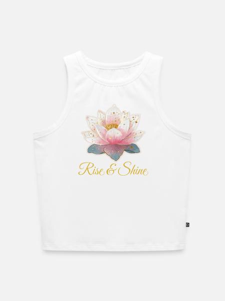 Rise & Shine - Cropped Frauen Organic Tank Top - Weiß