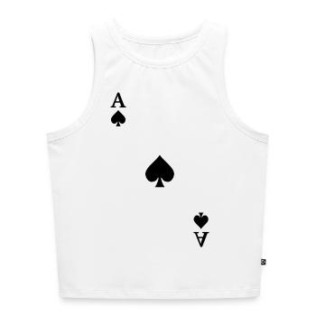 Spielkarten Kontrast - Pik-Ass - Cropped Frauen Organic Tank Top - Weiß - Vorne - Selfina (174cm)