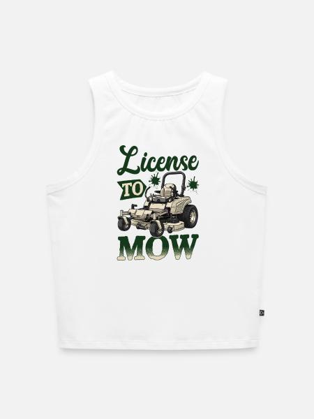 License To Mow - Cropped Frauen Organic Tank Top - Weiß