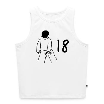 18. Geburtstag - 18 Jahre Alt - Cropped Frauen Organic Tank Top - Weiß - Vorne - Selfina (174cm)