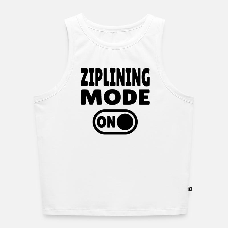 Ziplining Mode ON – Adrenaline on the Zipline - Women’s Cropped Organic Tank Top - white