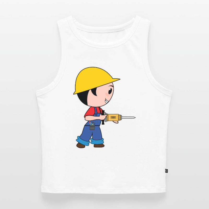construction worker construction worker road construction tierfb Women’s Cropped Organic Tank Top