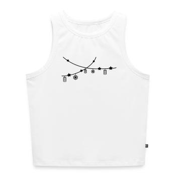 Sternenkette - Cropped Frauen Organic Tank Top - Weiß - Vorne - Selfina (174cm)