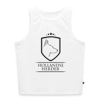 HOLLANDSE HERDER WAPPEN - Cropped Frauen Organic Tank Top - Weiß - Vorne - Selfina (174cm)