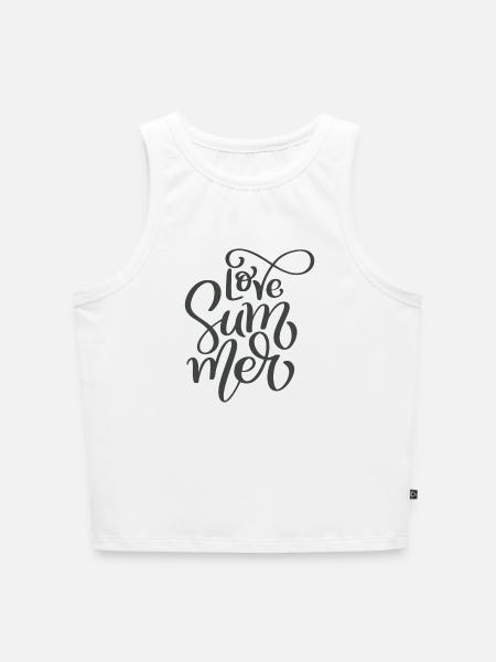 Love Summer - Cropped Frauen Organic Tank Top - Weiß
