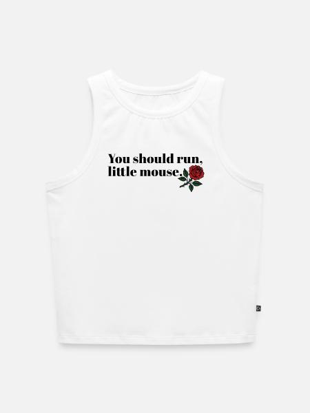 Run Baby Run – Dark Booktok Design - Cropped Frauen Organic Tank Top - Weiß