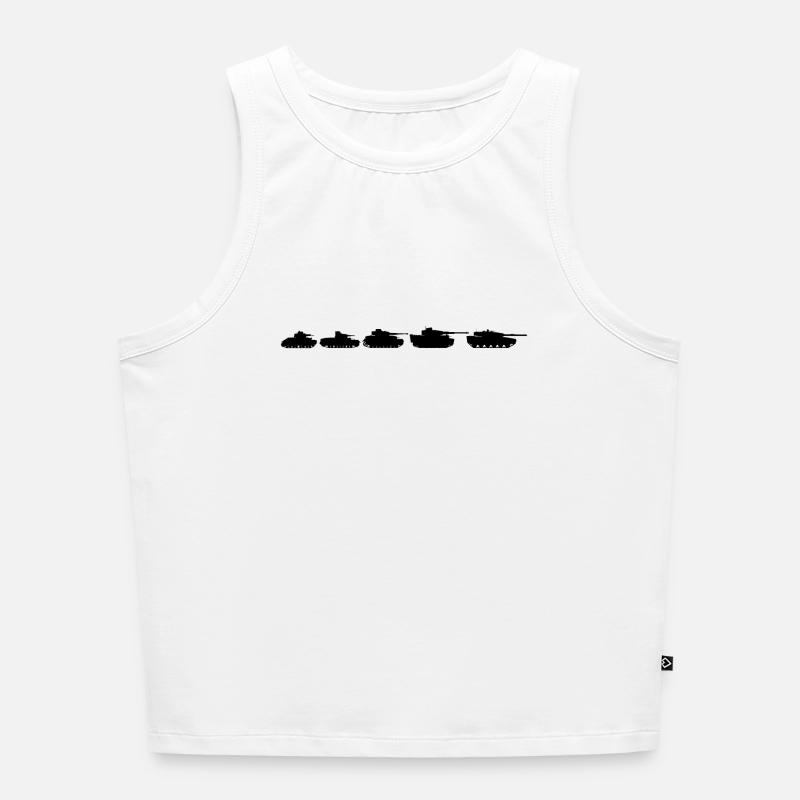German tanks Evolution Leopard 2 Tiger tanks2 - Women’s Cropped Organic Tank Top - white