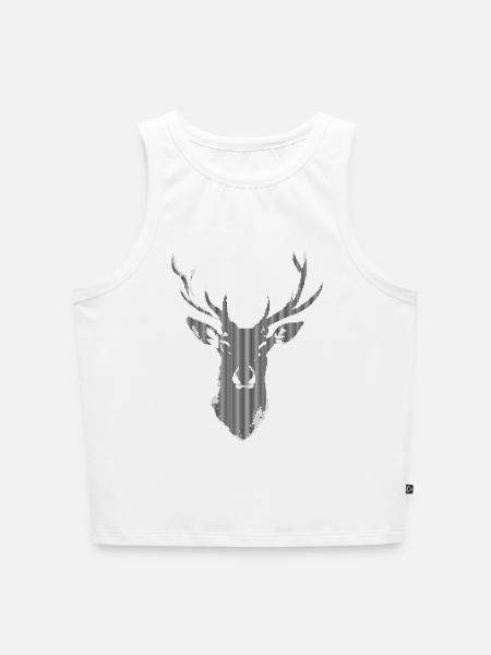 Hirsch Digital - Cropped Frauen Organic Tank Top - Weiß