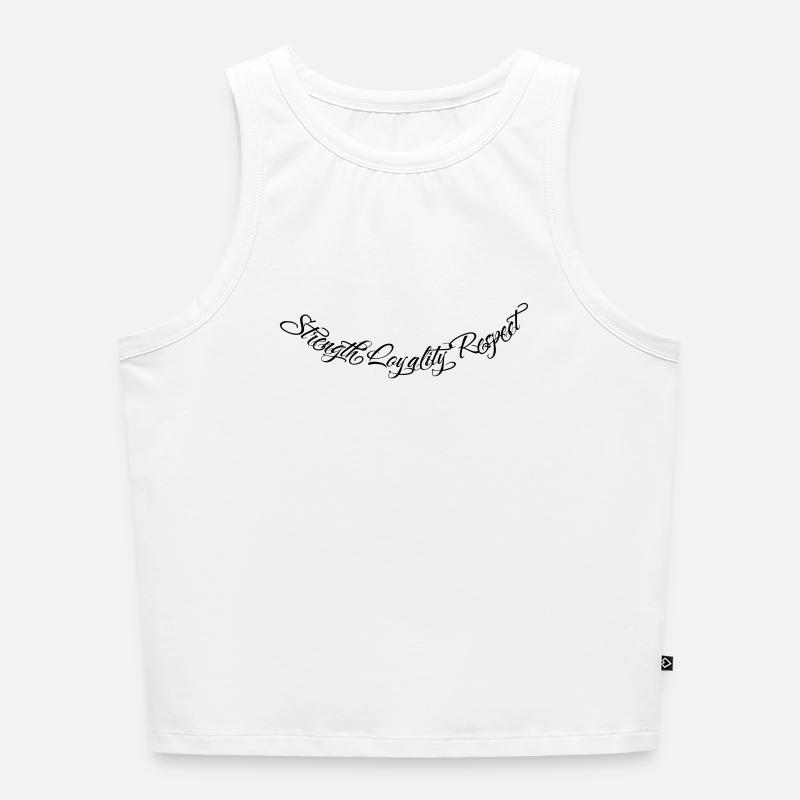 Strength Loyalty Respect 2 - Women’s Cropped Organic Tank Top - white