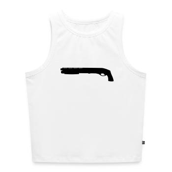 Kurze Pumpgun - Cropped Frauen Organic Tank Top - Weiß - Vorne - Selfina (174cm)