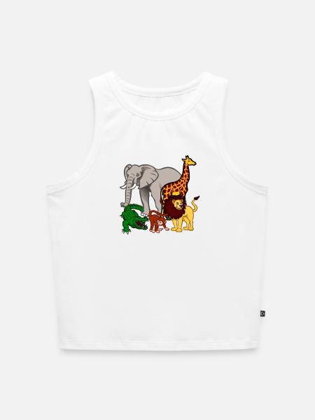 kroko 85 - Cropped Frauen Organic Tank Top - Weiß