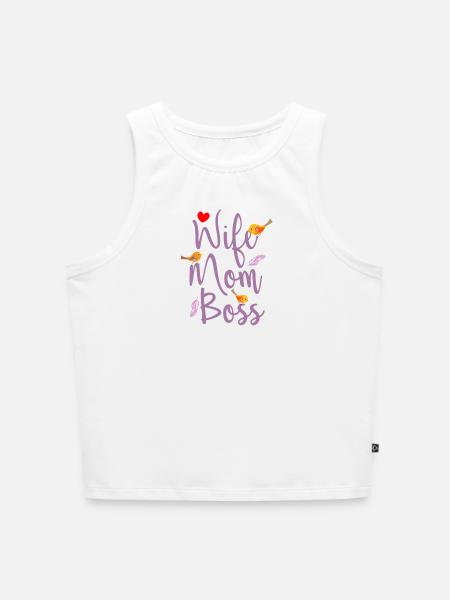 Frau Mutter Chef - Cropped Frauen Organic Tank Top - Weiß