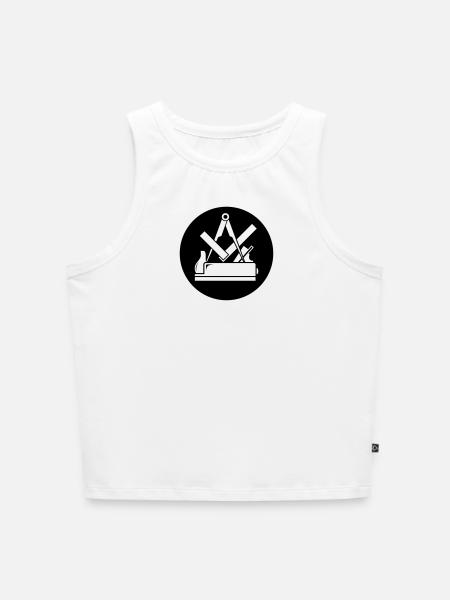 Zunftzeichen Tischler - Cropped Frauen Organic Tank Top - Weiß