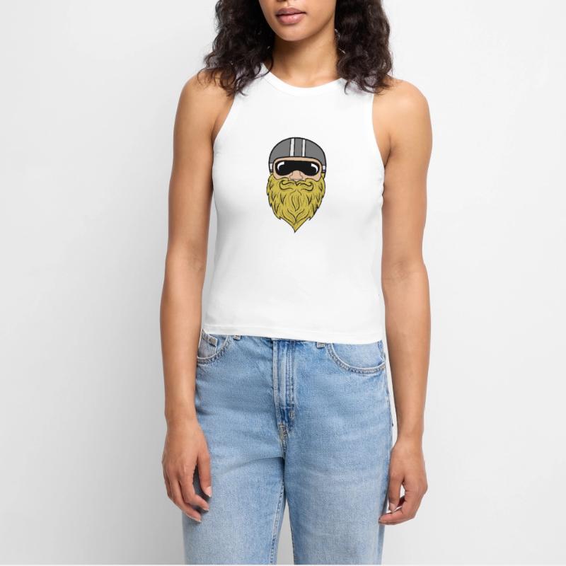 Bart Ziegenbart Bartfrisur Schnurrbart Bartträger Cropped Frauen Organic Tank Top