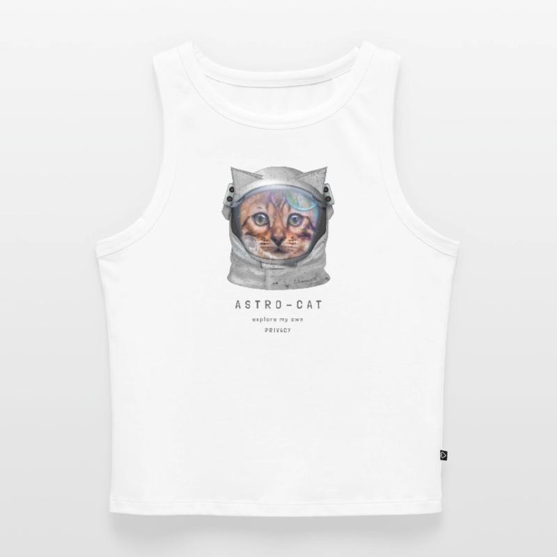 Astro chat Chat de l’espace Chat astronaute Chat dans l’espace Débardeur cropped femme bio