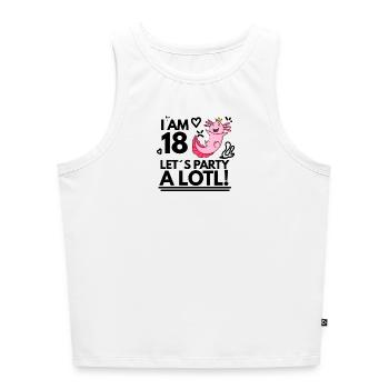 18. Geburtstag Axolotl Ich Bin 18 - Cropped Frauen Organic Tank Top - Weiß - Vorne - Selfina (174cm)